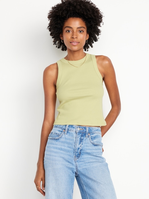 Snug Crop Tank Top - Lemongrass