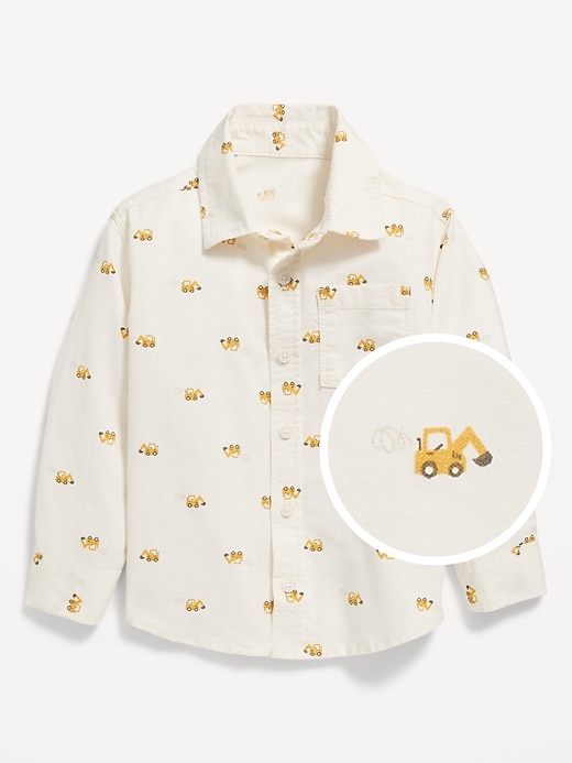 View large product image 1 of 2. Printed Long-Sleeve Oxford Shirt for Toddler Boys