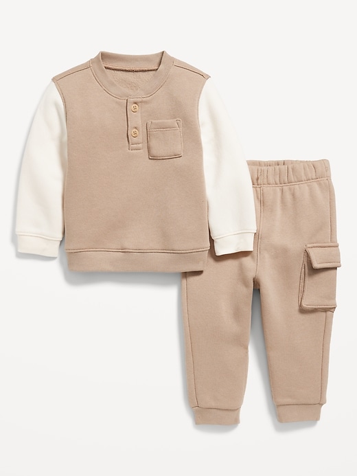 View large product image 1 of 3. Henley Sweatshirt and Cargo Sweatpants Set for Baby