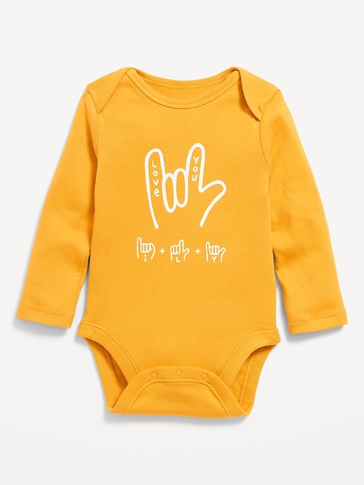 View large product image 1 of 2. Unisex Long-Sleeve Graphic Bodysuit for Baby