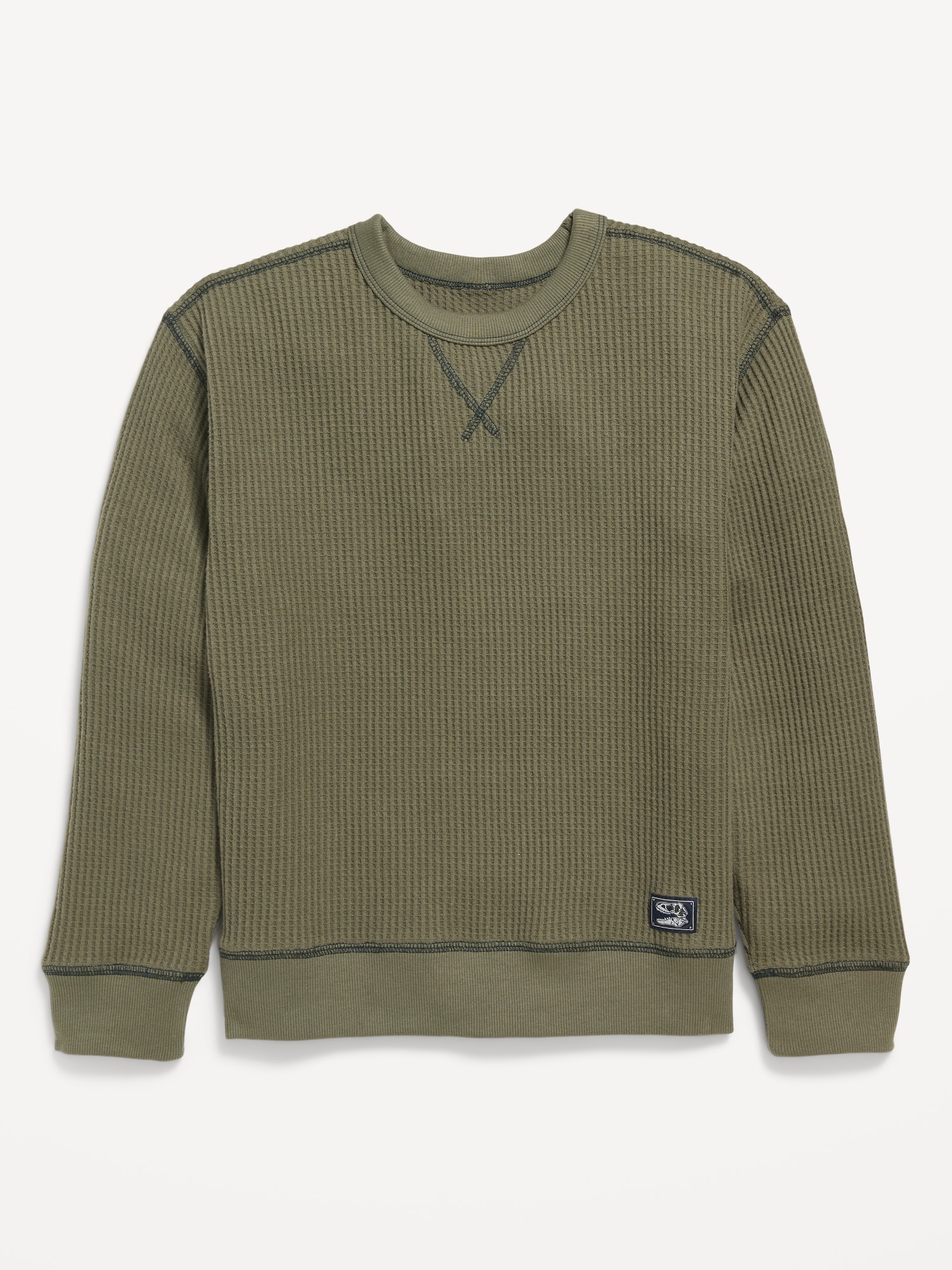 Oversized Long-Sleeve Thermal-Knit T-Shirt for Boys