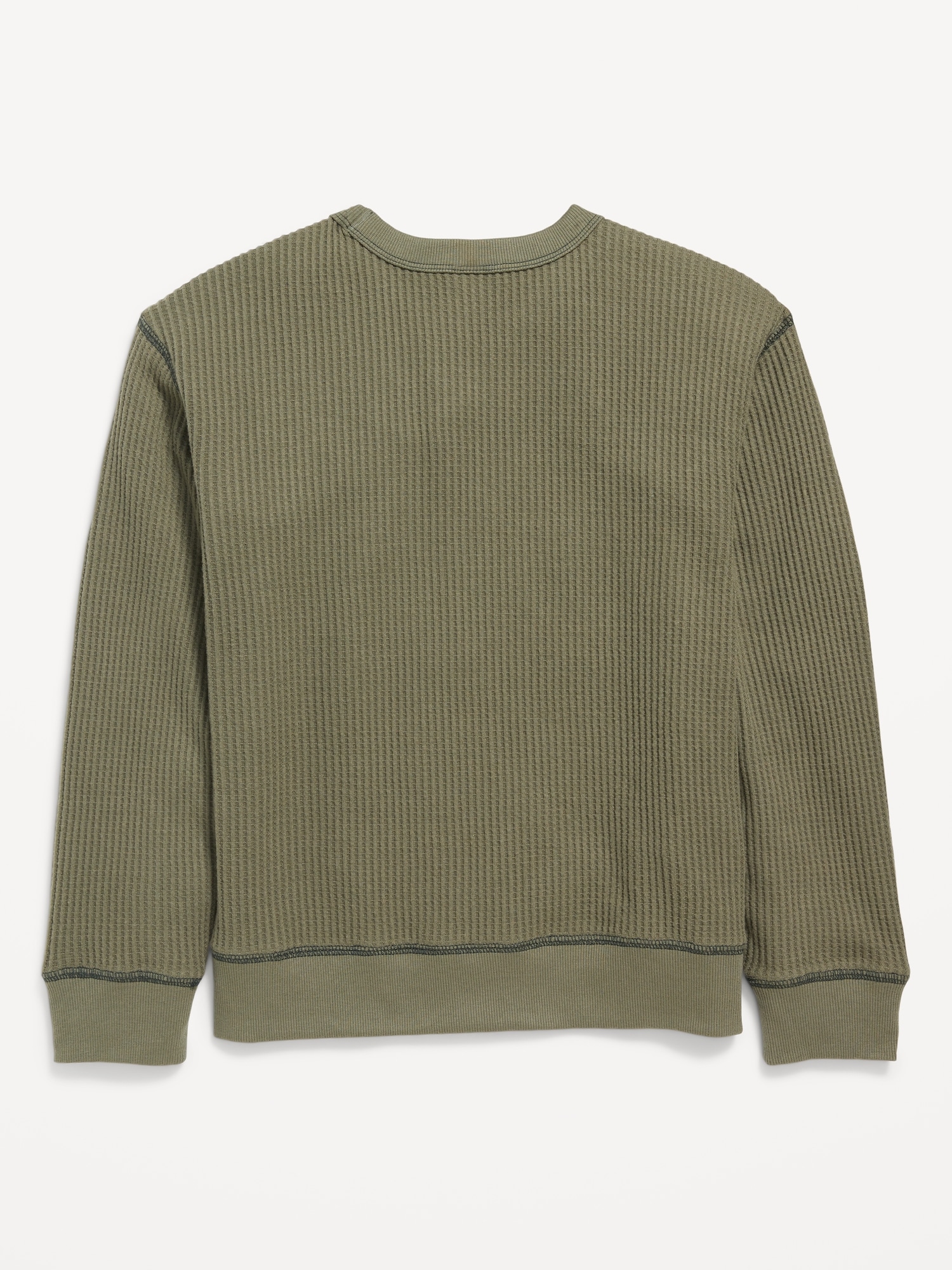 Oversized Long-Sleeve Thermal-Knit T-Shirt for Boys