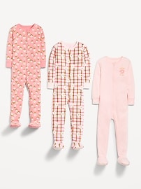 Voir une image plus grande du produit 3 de 3. Pyjama une-pièce à coupe moulante à glissière bidirectionnelle pour tout-petit et bébé (paquet de 3)