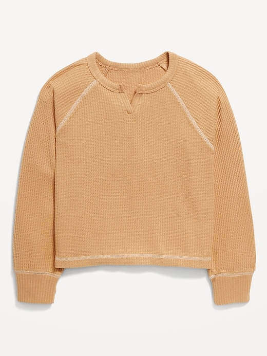 Voir une image plus grande du produit 2 de 3. Haut à manches longues raglan en tricot isotherme pour Fille