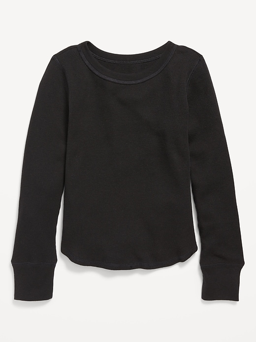 View large product image 1 of 1. Long-Sleeve Thermal-Knit T-Shirt for Girls