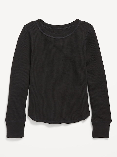 Long-Sleeve Thermal-Knit T-Shirt for Girls