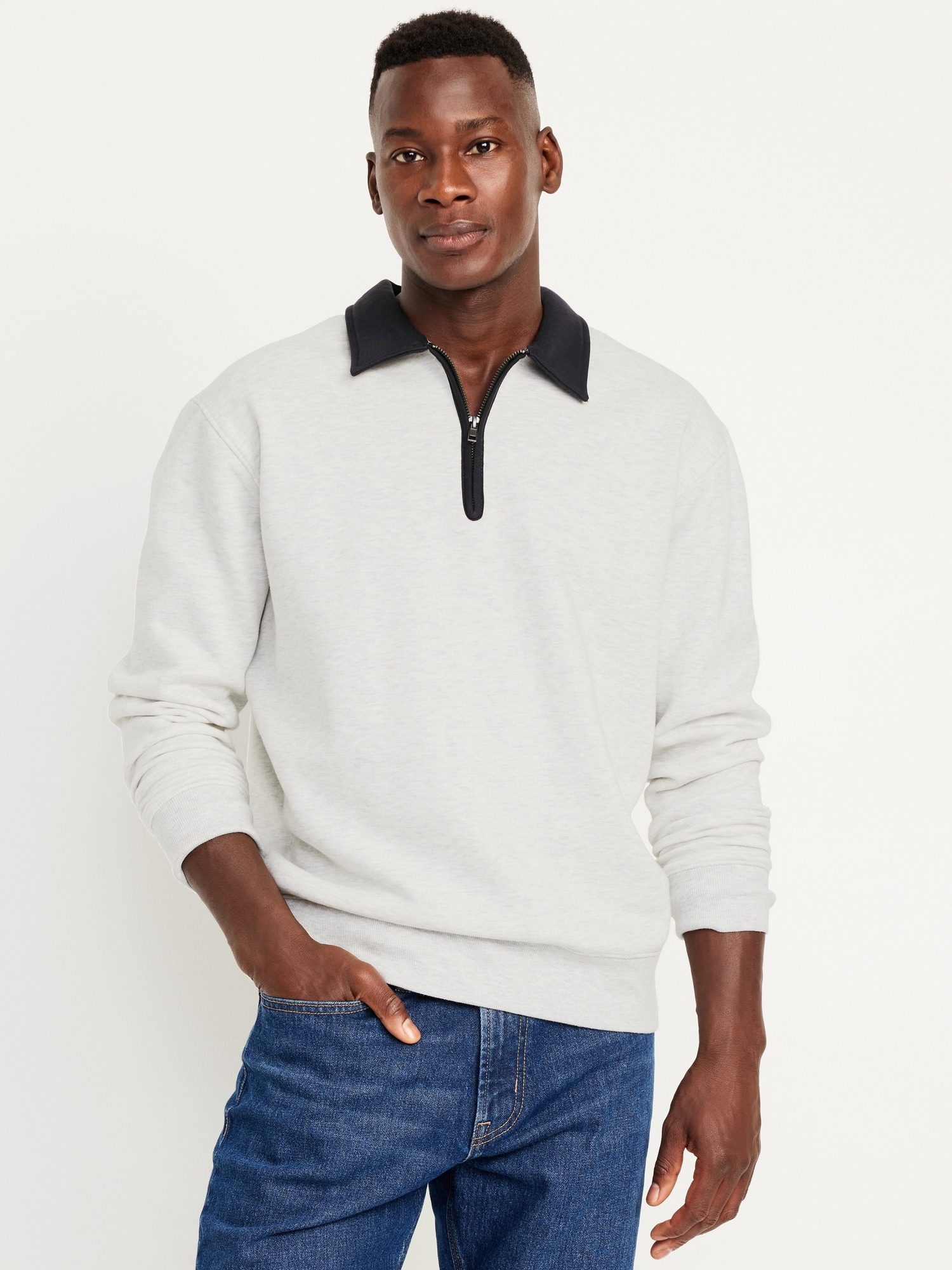 Quarter Zip Fleece Polo Sweater Old Navy