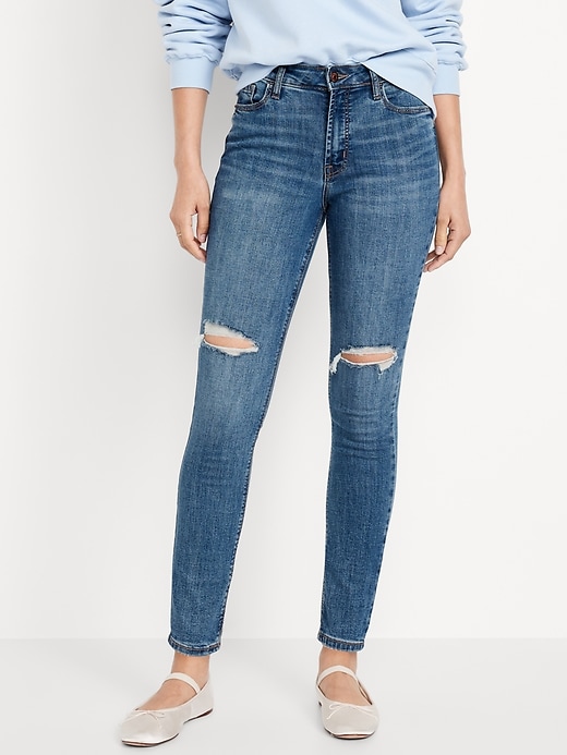 Image number 2 showing, High-Waisted Rockstar Super-Skinny Jeans