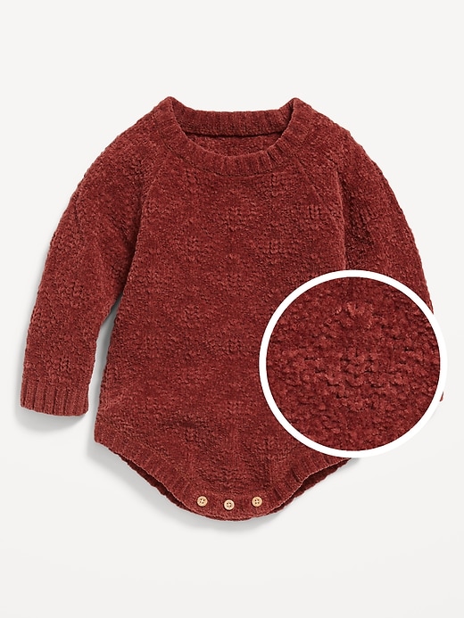 View large product image 1 of 1. Long-Sleeve Textured-Knit Romper for Baby