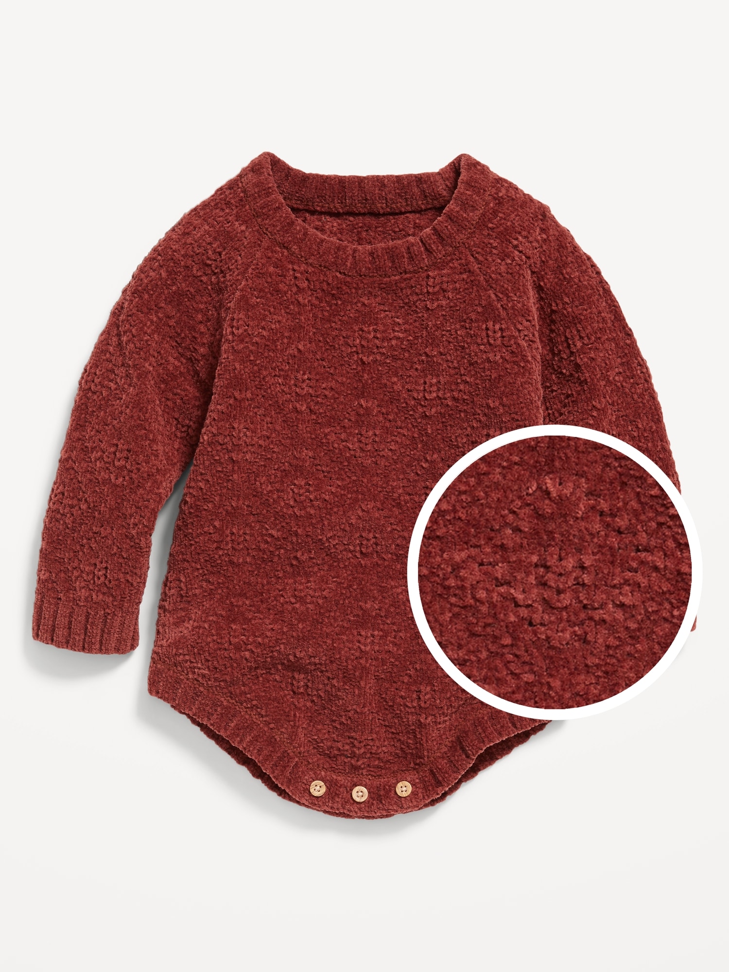 Long-Sleeve Textured-Knit Romper for Baby