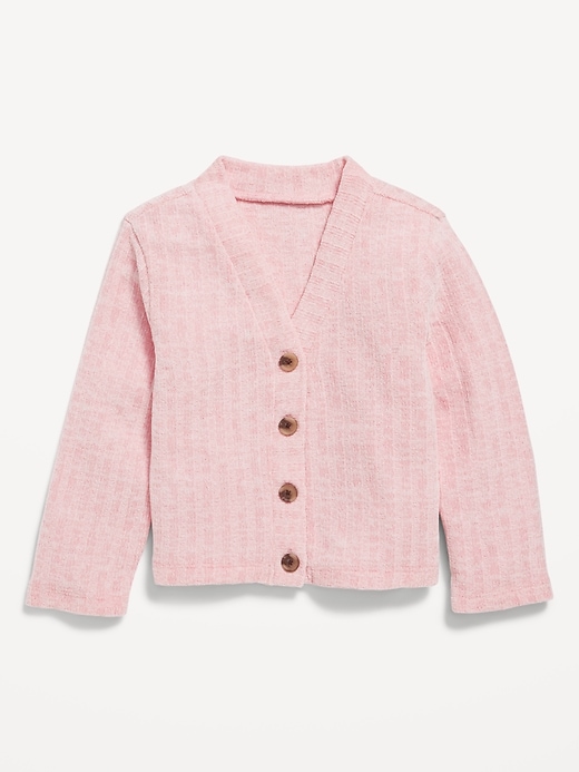 View large product image 1 of 1. Cropped Button-Front Cardigan Sweater for Toddler Girls