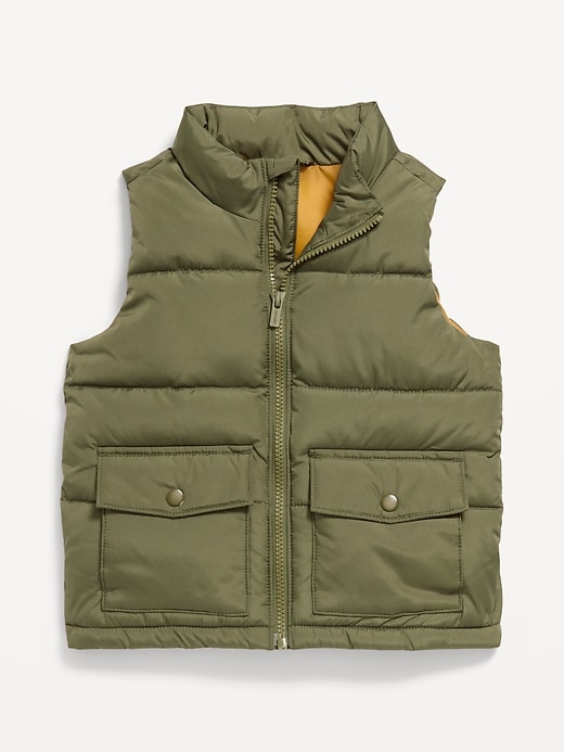 View large product image 1 of 1. Water-Resistant Quilted Utility Puffer Vest for Toddler