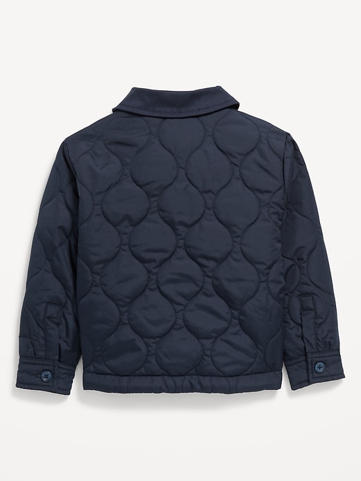 View large product image 2 of 3. Quilted Button-Front Utility Jacket for Toddler Boys