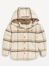 View large product image 3 of 3. Long-Sleeve Hooded Flannel Shirt for Toddler Boys