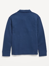 Voir une image plus grande du produit 3 de 3. Polo en tricot côtelé à manches longues pour Garçon