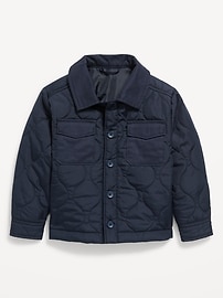 View large product image 3 of 3. Quilted Button-Front Utility Jacket for Toddler Boys