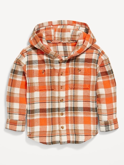 View large product image 2 of 2. Long-Sleeve Hooded Flannel Shirt for Toddler Boys