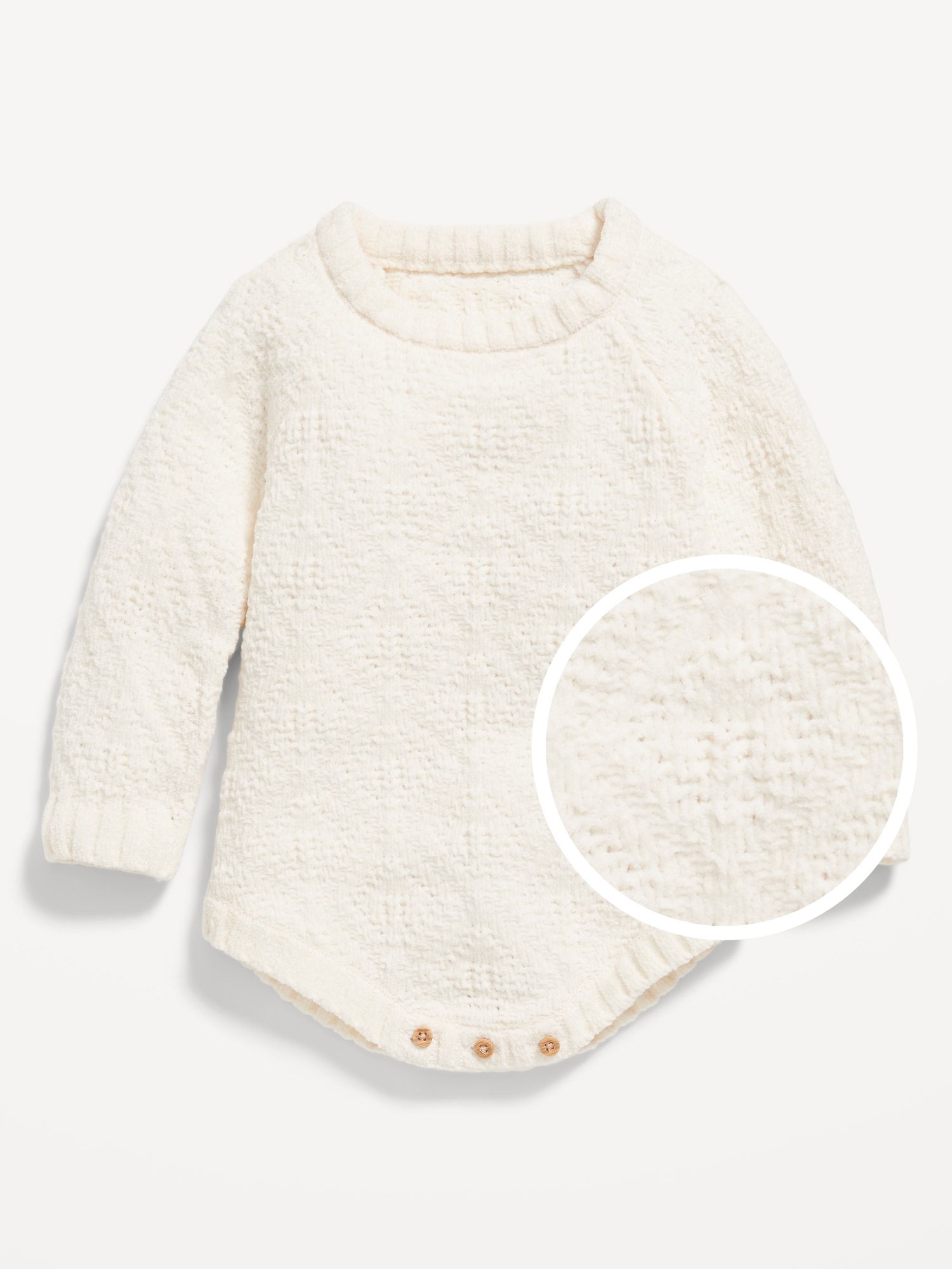 Long-Sleeve Textured-Knit Romper for Baby