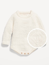 Voir une image plus grande du produit 3 de 3. Barboteuse à manches longues en tricot texturé pour bébé