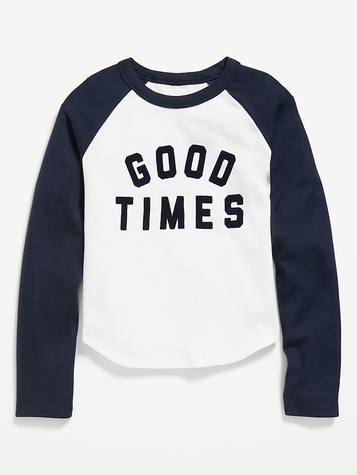 View large product image 1 of 1. Long Raglan-Sleeve Graphic T-Shirt for Girls