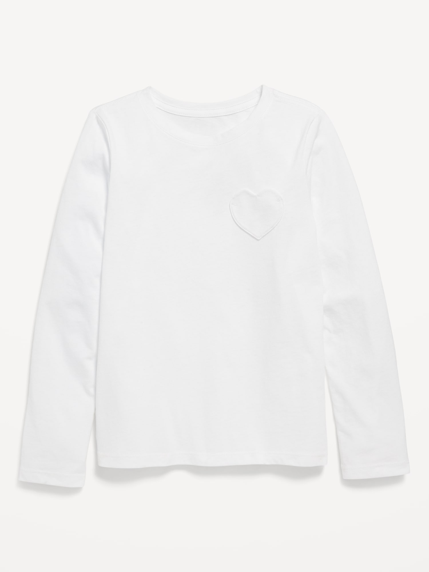 T-shirt ultra-doux à poche en cœur et à manches longues pour Fille