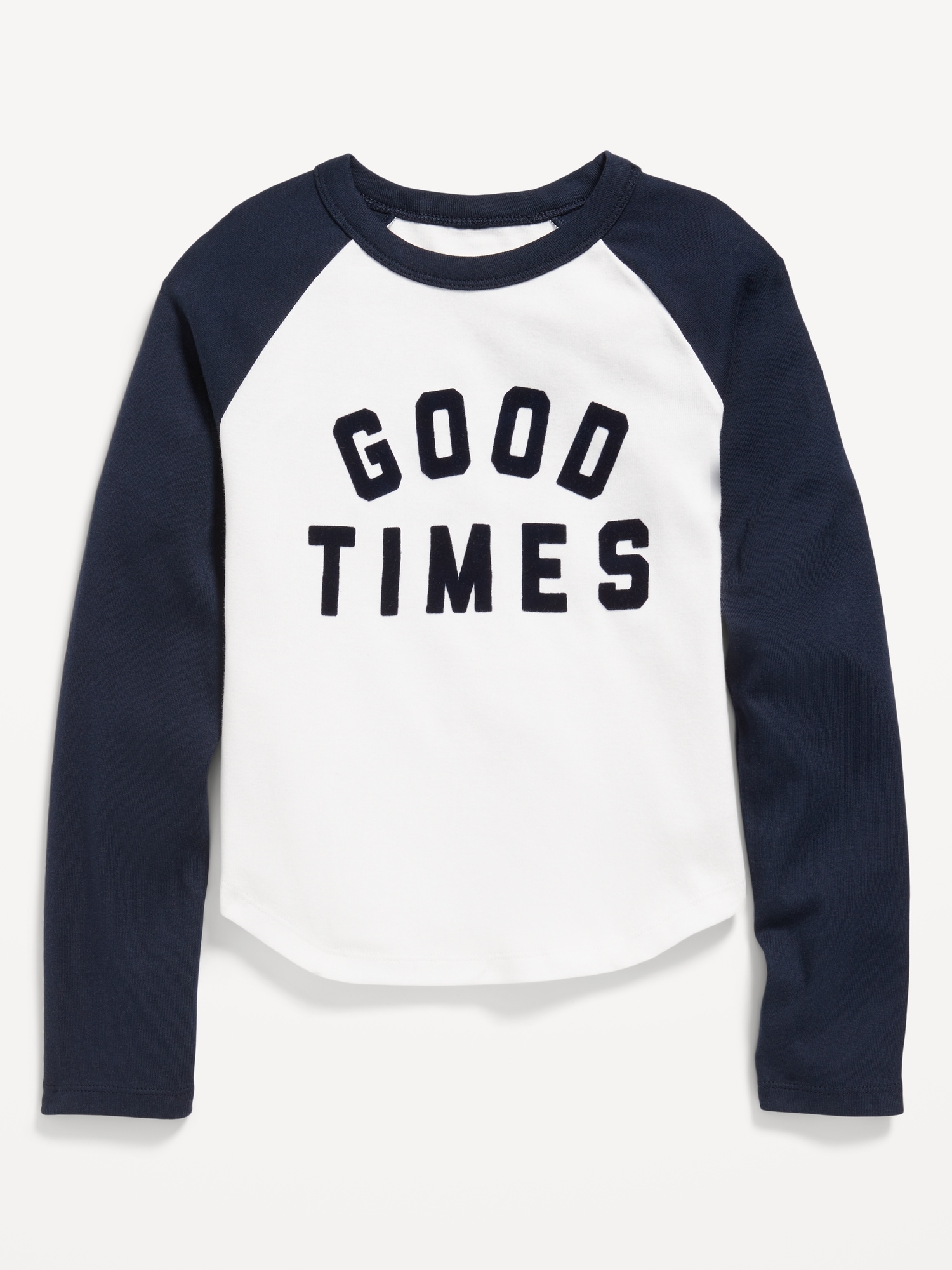 Long Raglan-Sleeve Graphic T-Shirt for Girls