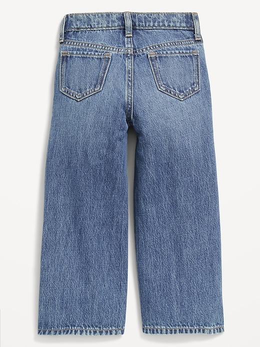 View large product image 2 of 2. High-Waisted Baggy Utility Wide-Leg Jeans for Toddler Girls