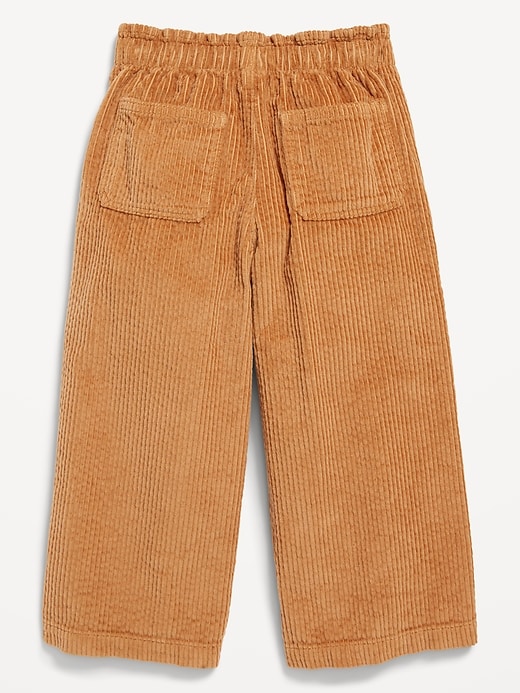 Voir une image plus grande du produit 2 de 2. Pantalon à coupe généreuse jambe large en velours côtelé à taille haute pour toute-petite fille