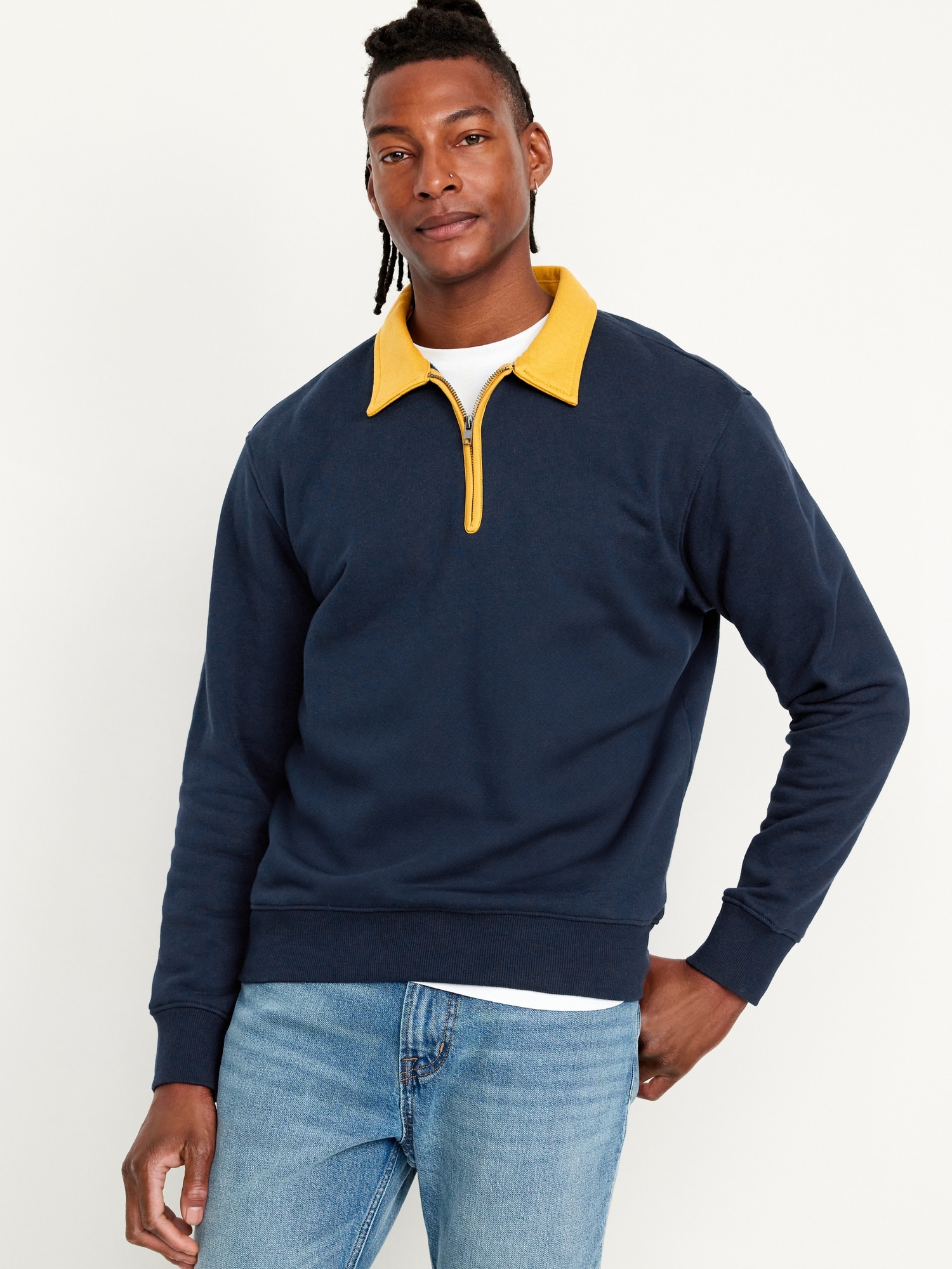 Quarter-Zip Fleece Polo - Blue