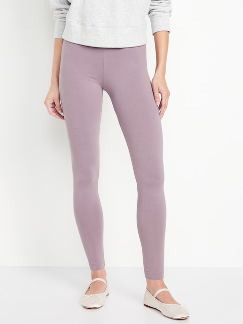 Legging tendance à taille haute en jersey à superposer - Violet