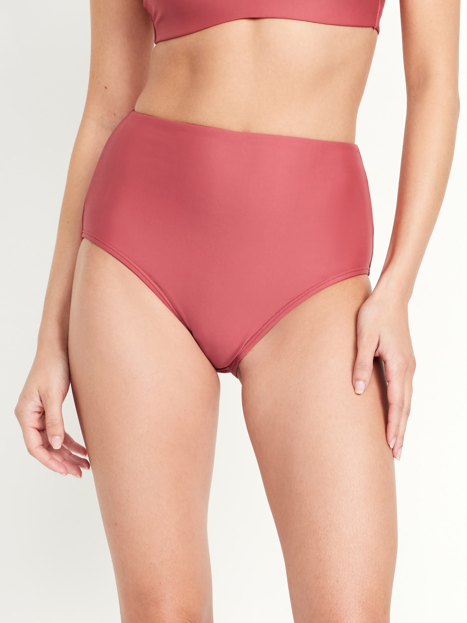 High-Waisted French-Cut Bikini Swim Bottoms