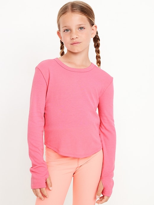 View large product image 1 of 5. UltraLite Long-Sleeve Rib-Knit T-Shirt for Girls