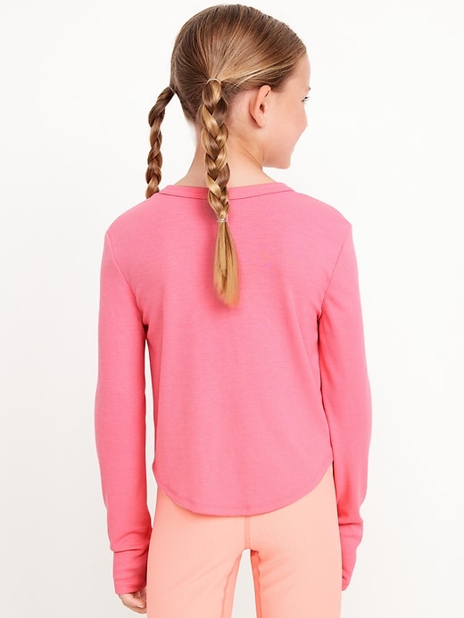 View large product image 2 of 5. UltraLite Long-Sleeve Rib-Knit T-Shirt for Girls