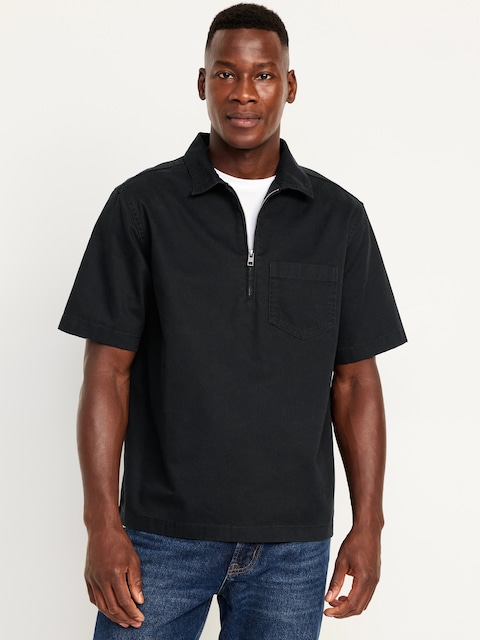 Quarter-Zip Workwear Shirt - Black Jack