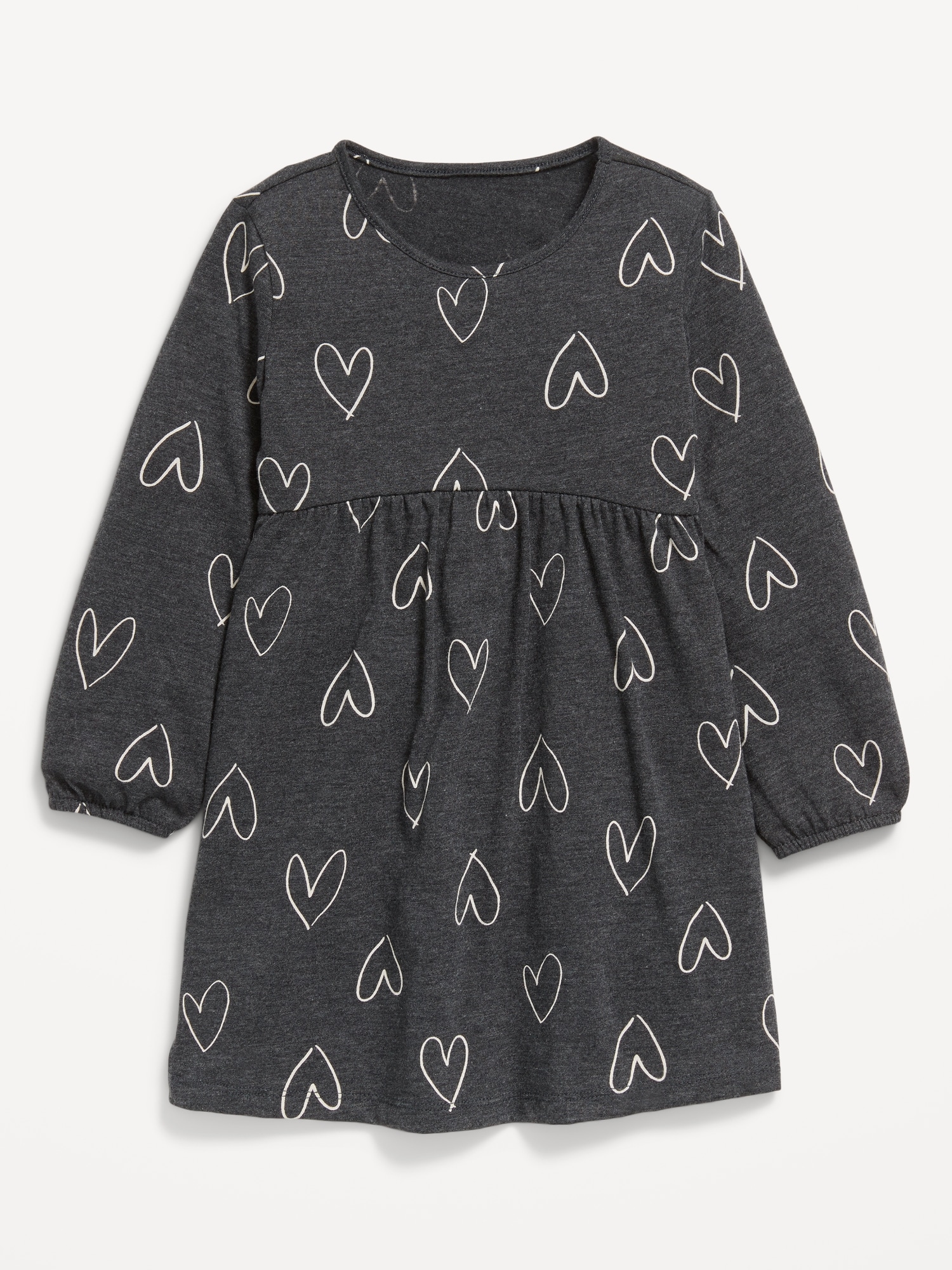 Printed Jersey-Knit Long-Sleeve Dress for Toddler Girls