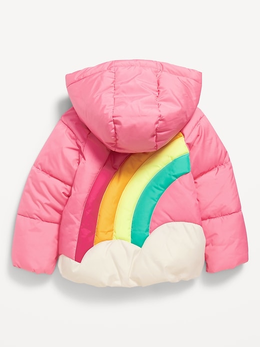 Voir une image plus grande du produit 2 de 3. Veste rembourrée matelassée hydrorésistante à imprimé pour toute-petite fille