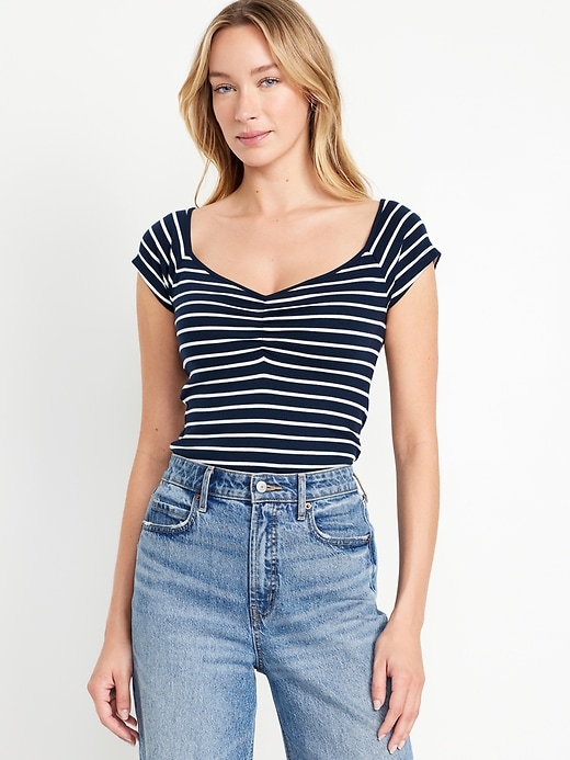 Image number 1 showing, Fitted Ribbed Top