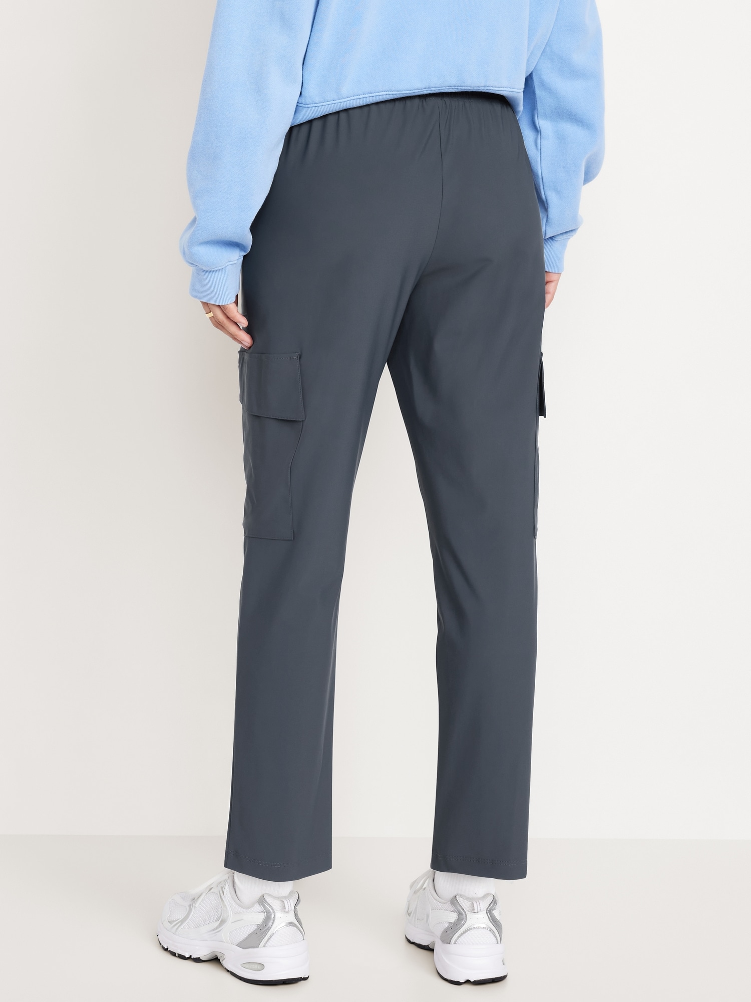 High-Waisted SleekTech Cargo Ankle Pants