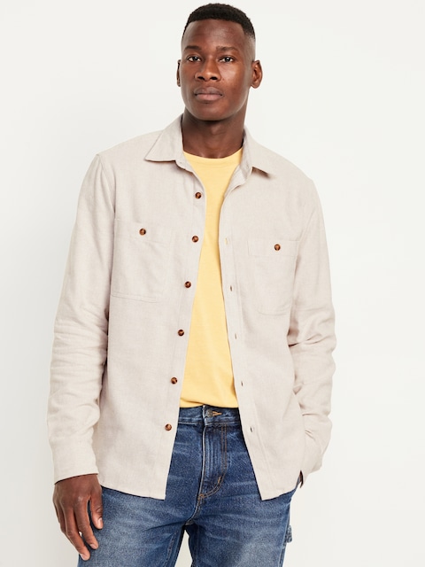 Flannel Pocket Shirt - Beige
