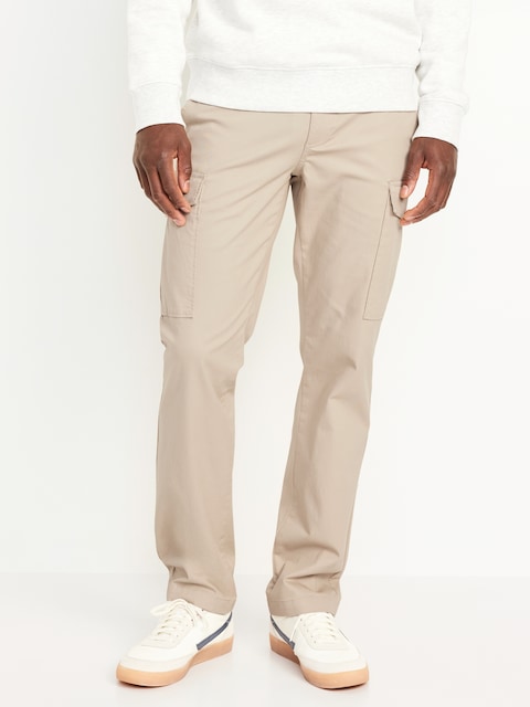 Straight Refined Tailored Cargo Pants - Beige