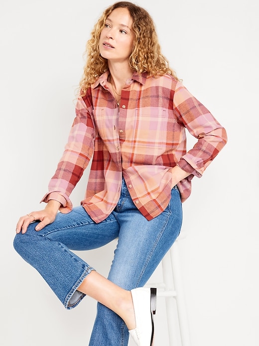 Image number 3 showing, Flannel Boyfriend Button-Down Shirt