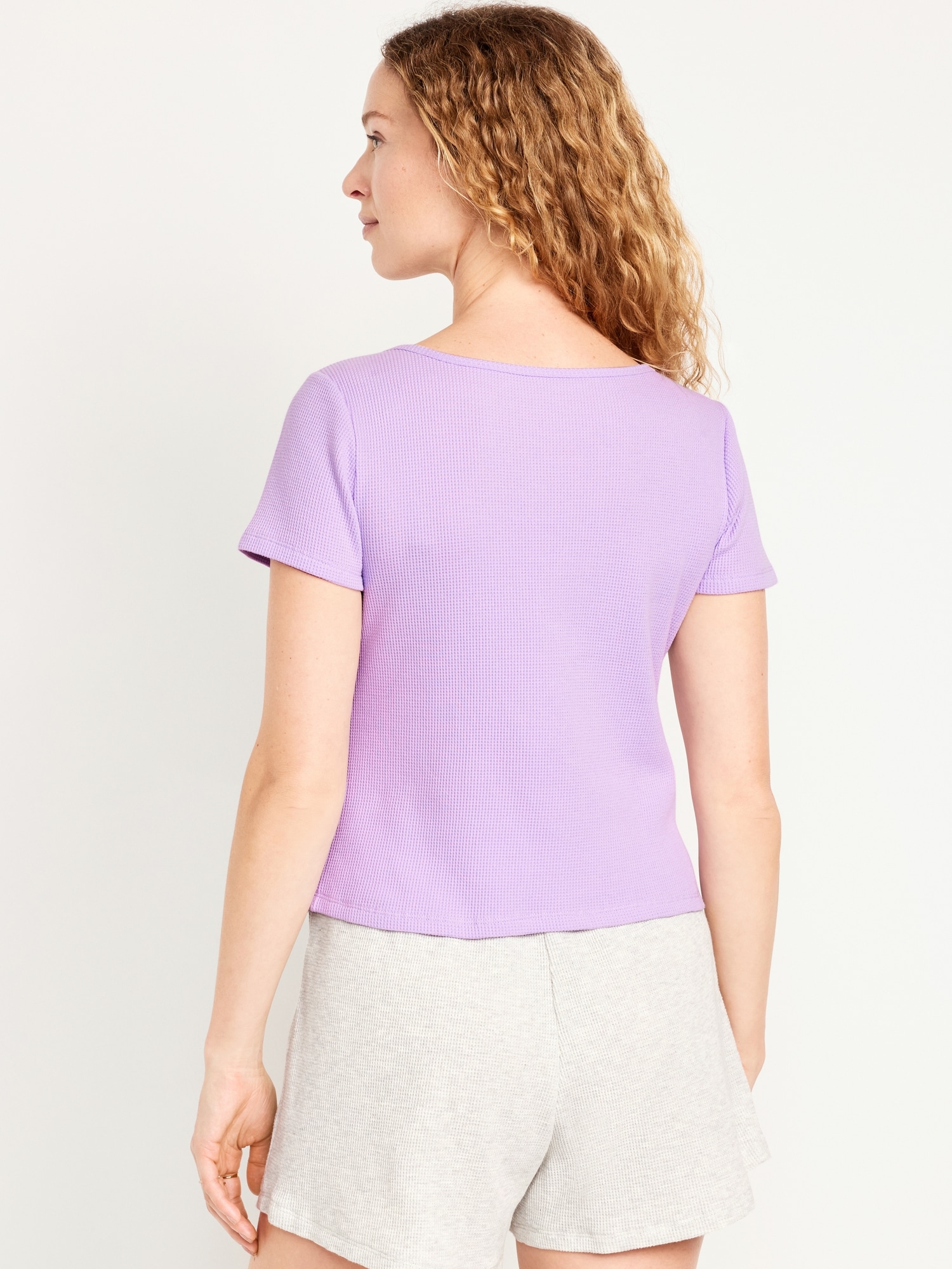 Waffle Lounge Short-Sleeve Top