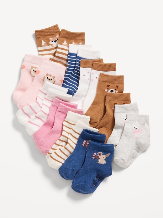 View large product image 1 of 1. Unisex Crew Socks 10-Pack for Toddler & Baby