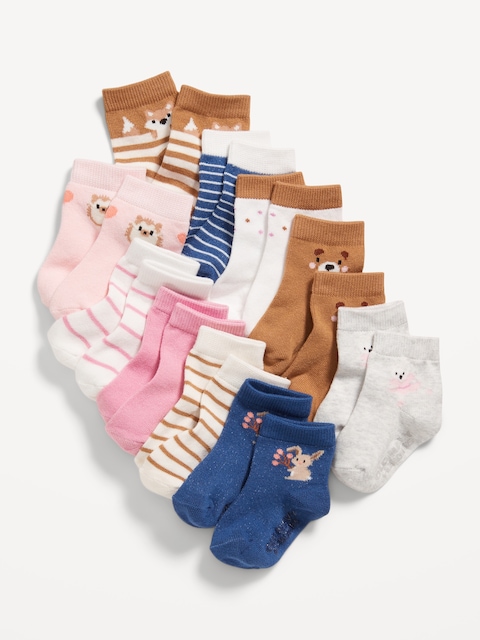 Unisex Crew Socks 10-Pack for Toddler & Baby