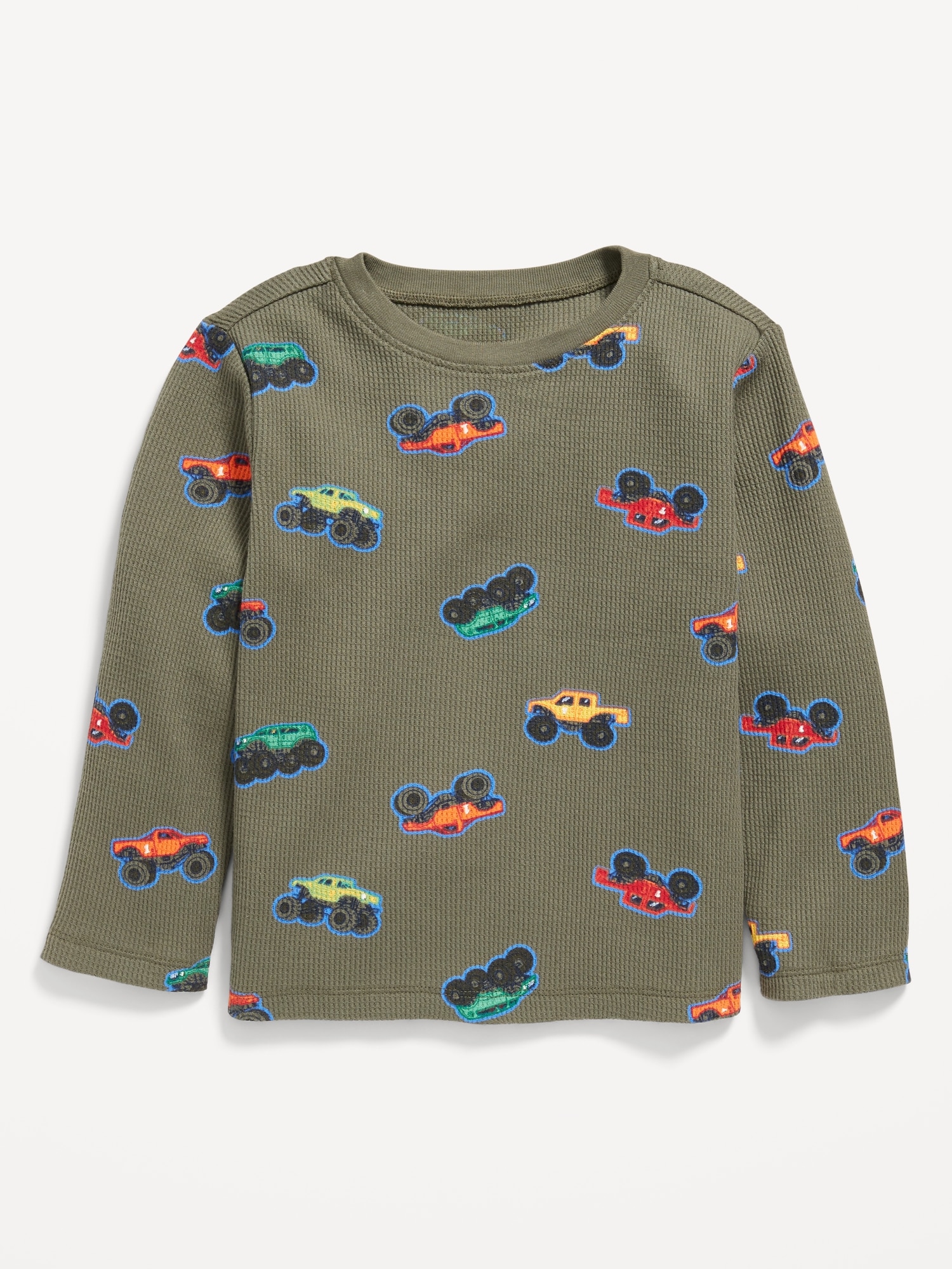 Printed Long-Sleeve Thermal-Knit T-Shirt for Toddler Boys