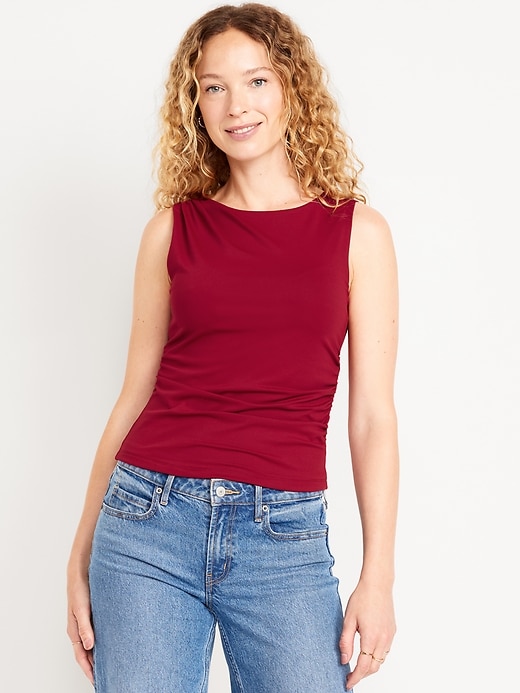 Image number 1 showing, Sleeveless Double-Layer Top