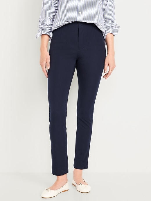 L'image numéro 1 présente Pantalon Pixie élégant ajusté à taille très haute