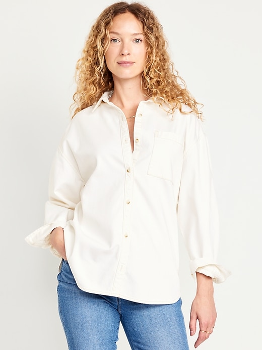 Image number 1 showing, Boyfriend Button-Down Jean Tunic