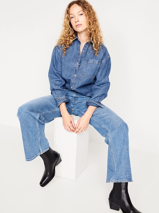 Image number 3 showing, Boyfriend Button-Down Jean Tunic