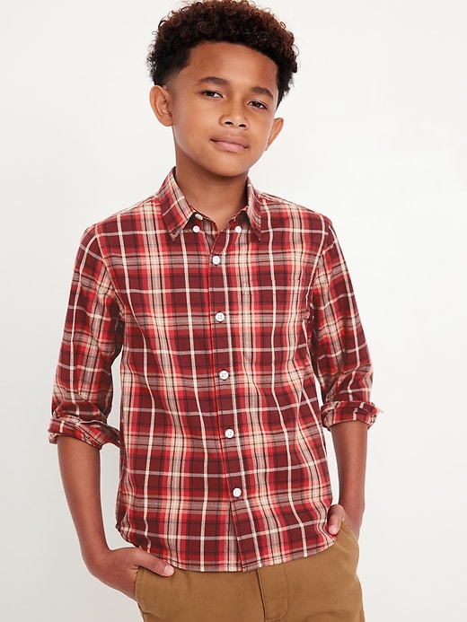 View large product image 1 of 3. Long-Sleeve Poplin Shirt for Boys